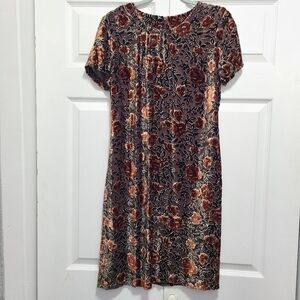 Coldwater Creek Burnout Velvet Floral Dress‎ Size 4